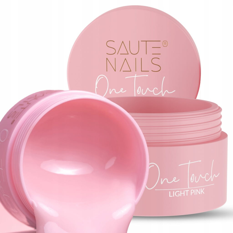 Saute Nails One Touch Light Pink 50g pastelowy delikatny róż żel do przedłużania paznokci Saute Nails One Touch Light Pink 50g pastelowy delikatny róż żel do przedłużania paznokci