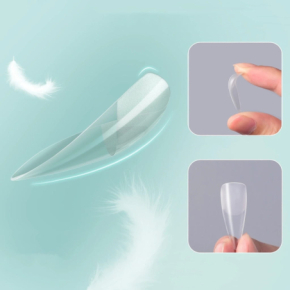 Tipsy żelowe Soft Gel Tips Stiletto Migdał clear przezroczyste 120 sztuk do przedłużania paznokci