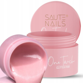 Saute Nails One Touch Builder Gel Glitter Pink 50g żel do przedłużania paznokci