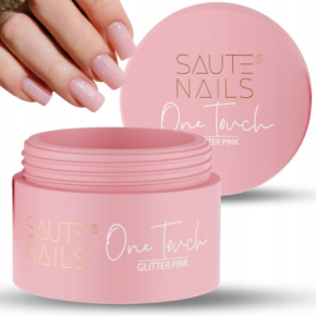 Saute Nails One Touch Builder Gel Glitter Pink 50g żel do przedłużania paznokci