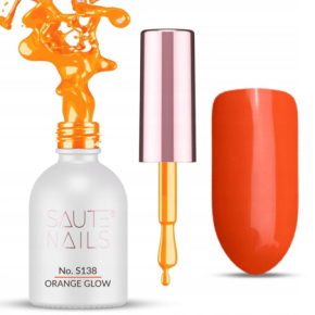 Saute Nails S138 Orange Glow 8ml pomarańczowy kolorowy lakier hybrydowy do paznokci