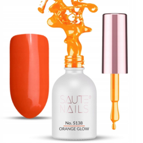 Saute Nails S138 Orange Glow 8ml pomarańczowy kolorowy lakier hybrydowy do paznokci