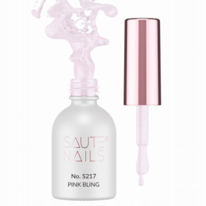 Saute Nails S217 Pink Bling 8ml różowy kolorowy lakier hybrydowy do paznokci