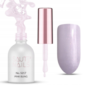 Saute Nails S217 Pink Bling 8ml różowy kolorowy lakier hybrydowy do paznokci