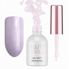 Saute Nails S217 Pink Bling 8ml różowy kolorowy lakier hybrydowy do paznokci