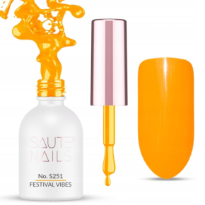 Saute Nails S251 Festival Vibes 8ml pomarańczowy kolorowy lakier hybrydowy do paznokci