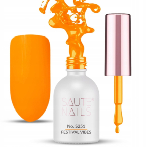 Saute Nails S251 Festival Vibes 8ml pomarańczowy kolorowy lakier hybrydowy do paznokci