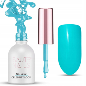 Saute Nails S252 Celebrity Look 8ml neonowy niebieski kolorowy lakier hybrydowy do paznokci