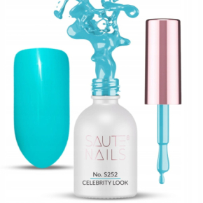 Saute Nails S252 Celebrity Look 8ml neonowy niebieski kolorowy lakier hybrydowy do paznokci