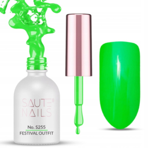 Saute Nails S255 Festival Outfit 8ml zielony kolorowy lakier hybrydowy do paznokci