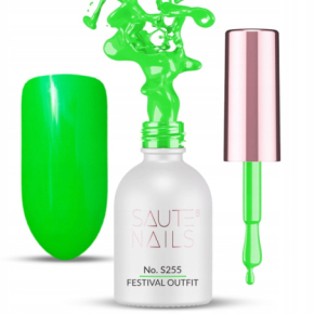 Saute Nails S255 Festival Outfit 8ml zielony kolorowy lakier hybrydowy do paznokci