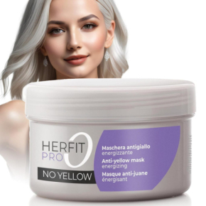 Herfit Pro Maska do włosów blond, siwych i farbowanych No Yellow z jedwabiem 500ml