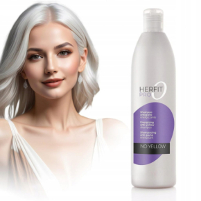 Herfit Pro Szampon do włosów blond, siwych i farbowanych No Yellow z jedwabiem 500ml