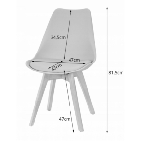 Zestaw stół okrągły TODI 60cm biały + 2 krzesła MARK szare