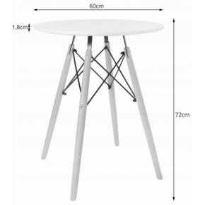 Zestaw stół okrągły TODI 60cm biały + 2 krzesła MARK szare