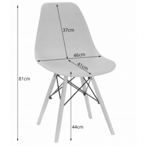 Zestaw stół okrągły TODI 80cm biały + 4 krzesła OSAKA czarne