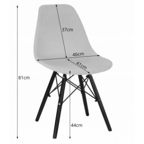 Zestaw stół prostokątny 120x80 czarno-biały + 4 krzesła OSAKA czarne