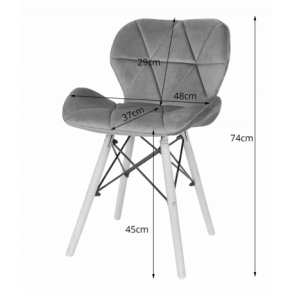 Zestaw stół prostokątny ADRIA 120x80 biały + 4 krzesła LAGO szare