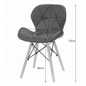 Zestaw stół prostokątny ADRIA 120x80 biały + 4 krzesła LAGO szare