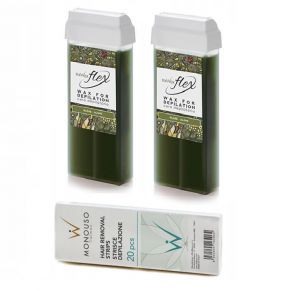Depilacja zestaw 2x wosk ItalWax Algae Algi Flex plus gratis paski