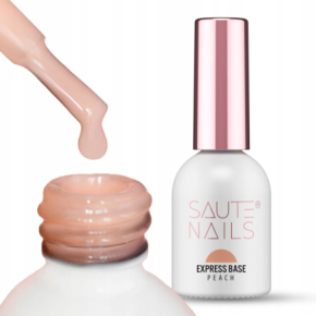 Saute Nails Express Base Peachy 8ml brzoskwiniowa Baza do paznokci hybrydowych