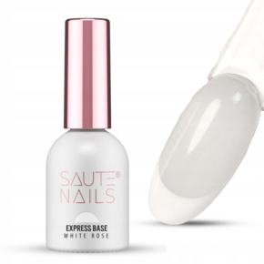 Saute Nails Express Base White Rose 8ml mleczno różowa Baza do paznokci hybrydowych