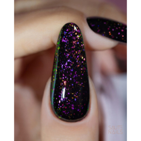 Saute Nails Holo Flakes Top No Wipe 8ml Top nawierzchniowy do lakierów hybrydowych z gwiezdnym efektem