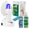 ItalWax Zestaw do depilacji - podgrzewacz z bazą ładującą + 2x wosk w rolce 100ml (do wyboru) + preparaty + paski + talk - 6