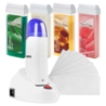 ItalWax Zestaw do depilacji - podgrzewacz z bazą ładującą + 4x wosk w rolce 100ml (do wyboru) + paski - 1