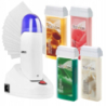 ItalWax Zestaw do depilacji - podgrzewacz z bazą ładującą + 4x wosk w rolce 100ml (do wyboru) + paski - 6