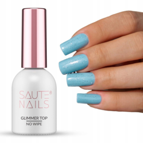 Saute Nails Glimmer Top No Wipe 8ml Top nawierzchniowy do lakierów hybrydowych