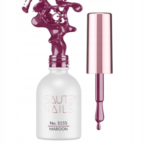 Saute Nails S155 Maroon 8ml czerwony kolorowy lakier hybrydowy do paznokci