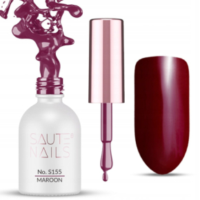 Saute Nails S155 Maroon 8ml czerwony kolorowy lakier hybrydowy do paznokci