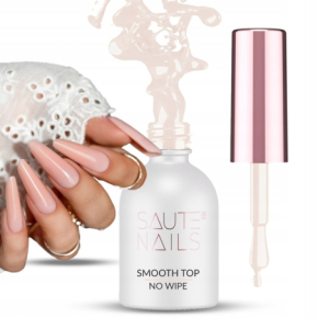 Saute Nails Smooth Top No Wipe 8ml mleczny beż Top nawierzchniowy do lakierów hybrydowych