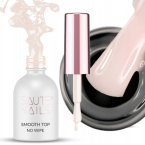 Saute Nails Smooth Top No Wipe 8ml mleczny beż Top nawierzchniowy do lakierów hybrydowych