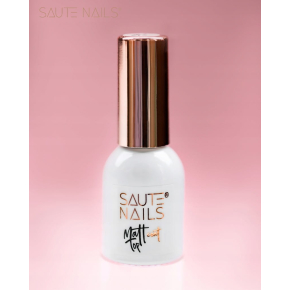 Saute Nails Matt Top Coat No Wipe 8ml matowy Top nawierzchniowy do lakierów hybrydowych