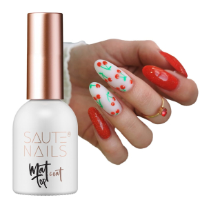 Saute Nails Matt Top Coat No Wipe 8ml matowy Top nawierzchniowy do lakierów hybrydowych