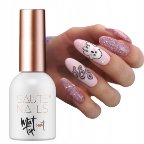 Saute Nails Matt Top Coat No Wipe 8ml matowy Top nawierzchniowy do lakierów hybrydowych