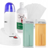 Xanitalia Doll Zestaw do depilacji ciała - podgrzewacz z bazą + 2x wosk w rolce 100ml (do wyboru) + preparat po depilacji + paski - 5