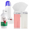 Xanitalia Doll Zestaw do depilacji ciała - podgrzewacz z bazą + 2x wosk w rolce 100ml (do wyboru) + preparat po depilacji + paski - 6