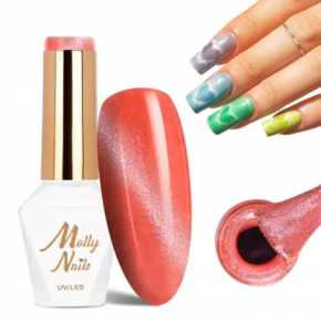 Molly Nails Cat Eye Neon Flashy nr 170 HEMA Free/ TPO Free 8g neonowy lakier hybrydowy z efektem kociego oka