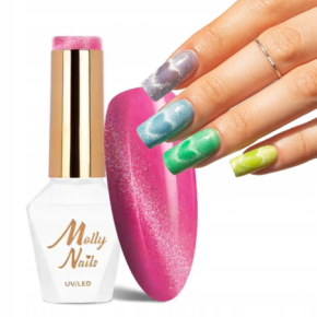 Molly Nails Cat Eye Neon Flashy nr 173 HEMA Free/ TPO Free 8g neonowy lakier hybrydowy z efektem kociego oka