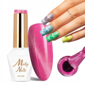 Molly Nails Cat Eye Neon Flashy nr 173 HEMA Free/ TPO Free 8g neonowy lakier hybrydowy z efektem kociego oka