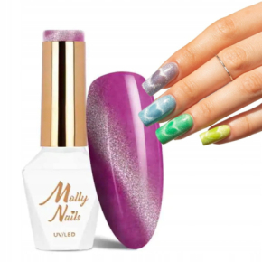 Molly Nails Cat Eye Neon Flashy nr 174 HEMA Free/ TPO Free 8g neonowy lakier hybrydowy z efektem kociego oka