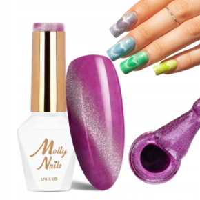 Molly Nails Cat Eye Neon Flashy nr 174 HEMA Free/ TPO Free 8g neonowy lakier hybrydowy z efektem kociego oka