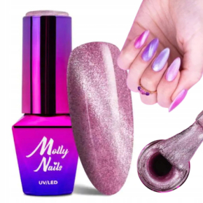 Molly Nails Cat Eye Womanity nr 443 Amethyst 8g kolorowy lakier hybrydowy z efektem kociego oka