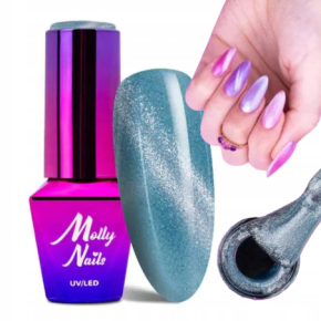 Molly Nails Cat Eye Womanity nr 446 Maledives 8g kolorowy lakier hybrydowy z efektem kociego oka