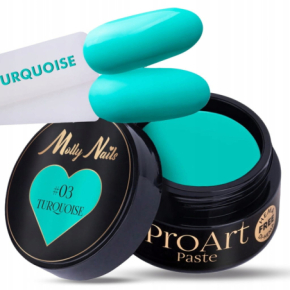 Molly Nails ProArt Paste 03 Turquoise HEMA/Di-HEMA Free 5g pasta do zdobień paznokci