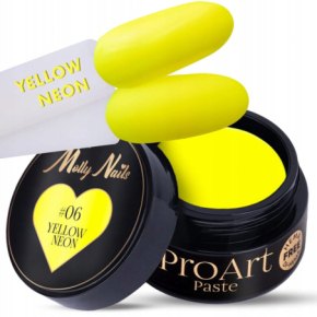 Molly Nails ProArt Paste 06 Yellow Neon HEMA/Di-HEMA Free 5g pasta do zdobień paznokci