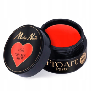 Molly Nails ProArt Paste 08 Orange Neon HEMA/Di-HEMA Free 5g pasta do zdobień paznokci